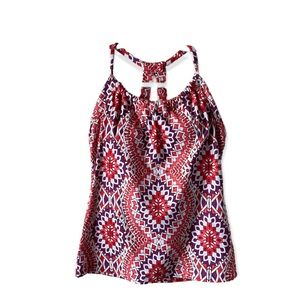 Prana Built In Bra Red Workout Racerback Tank Top Size M